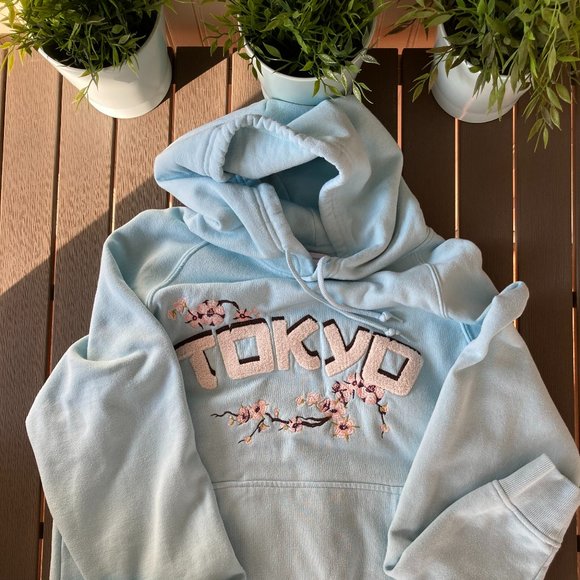 Urban Outfitters Tops - UO Unisex Tokyo Embroidered Chenille Hoodie